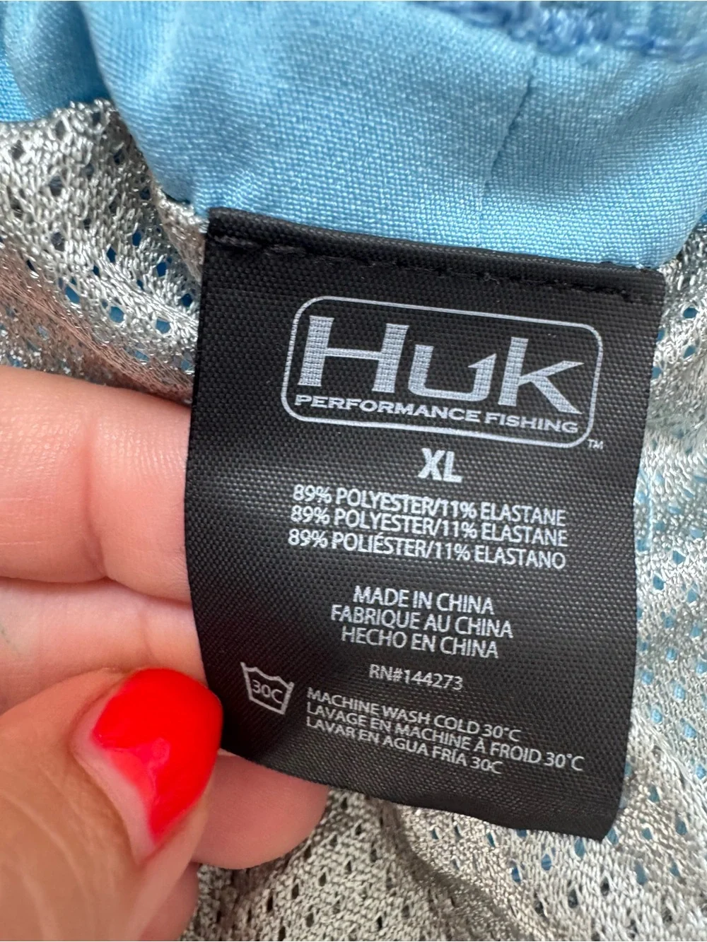 Huk Men’s Light Blue Swim Shorts with Coral Drawstring XL